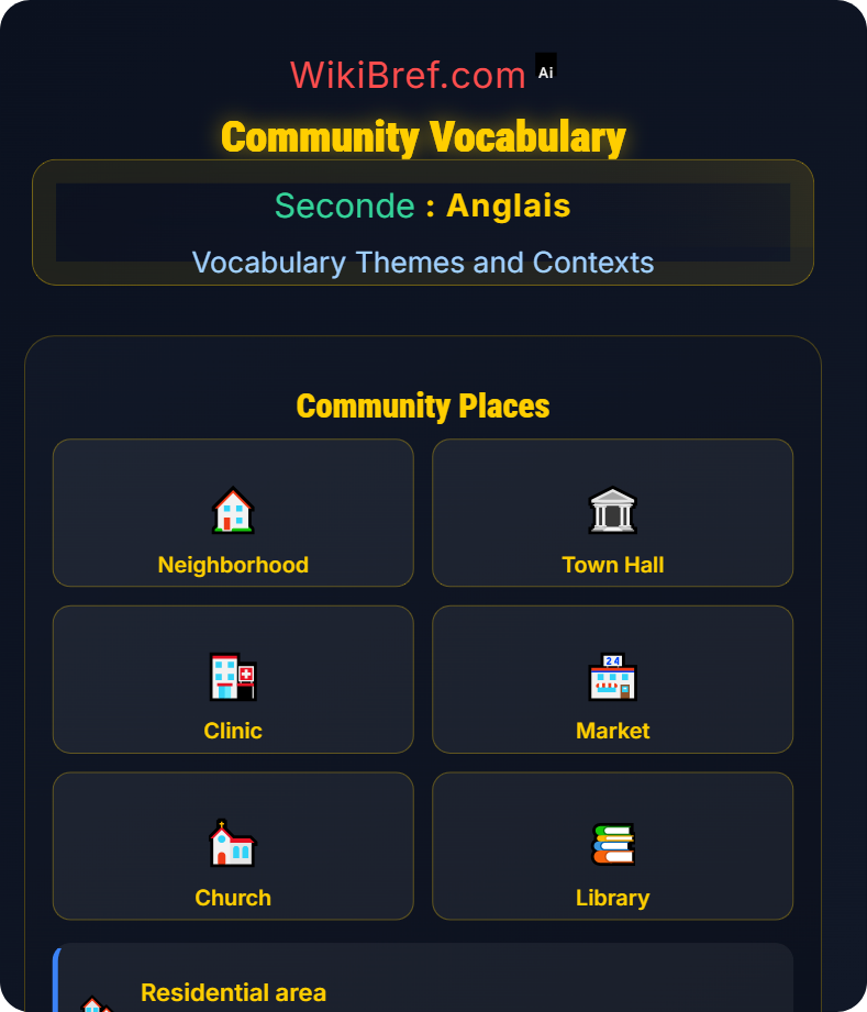 Society, Community and Media Vocabulary Themes and Contexts
