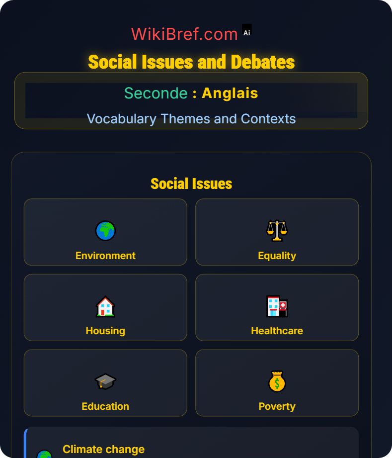 Society, Community and Media Vocabulary Themes and Contexts