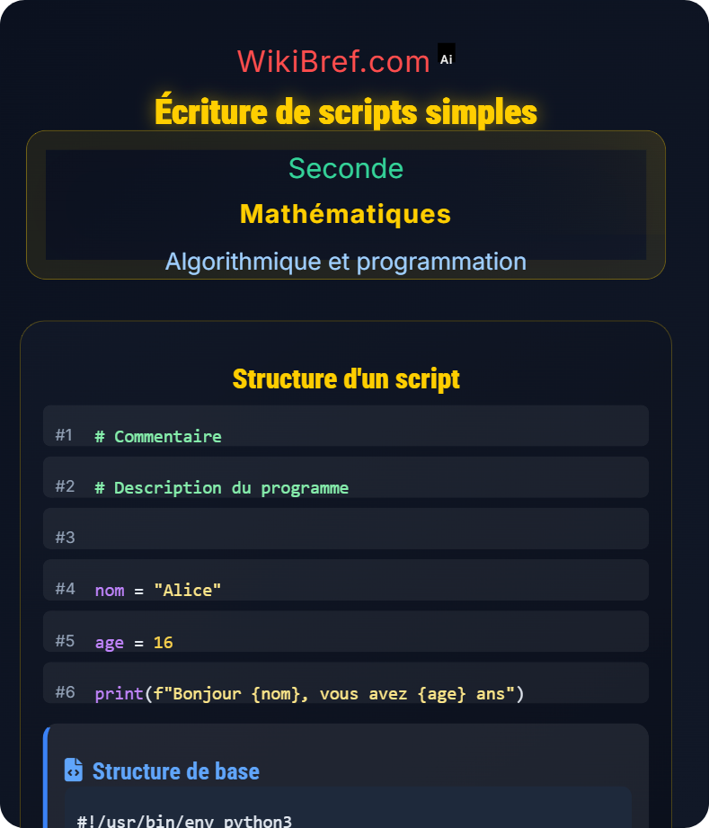 Introduction à Python Algorithmique et programmation
