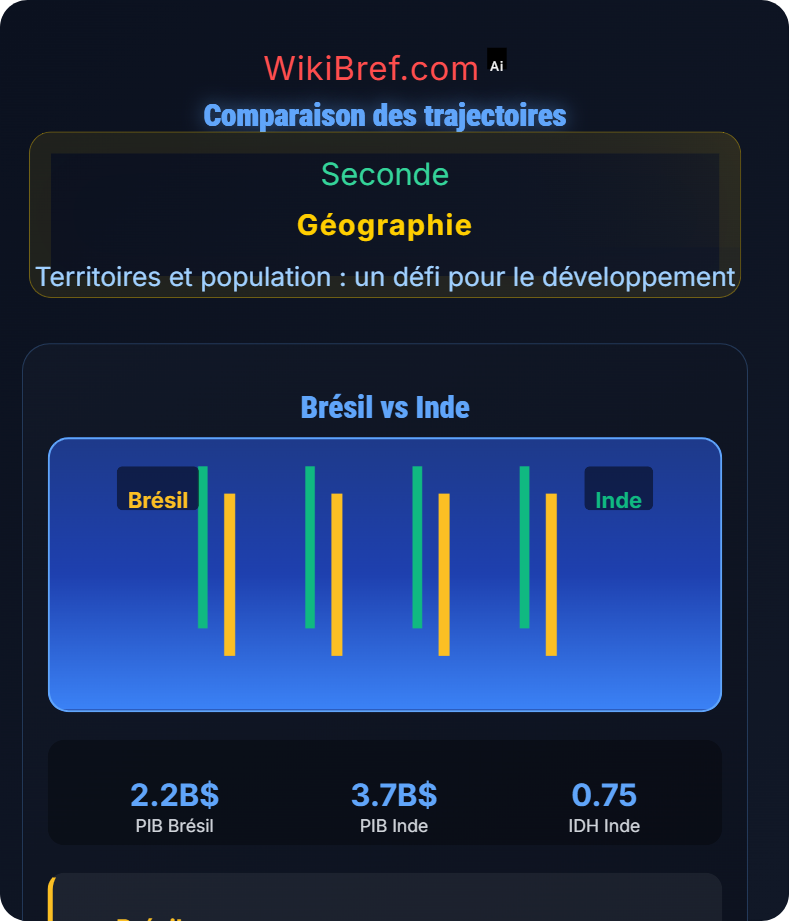 Développement et inégalités : étude comparative Brésil / Inde Territoires et population : un défi pour le développement