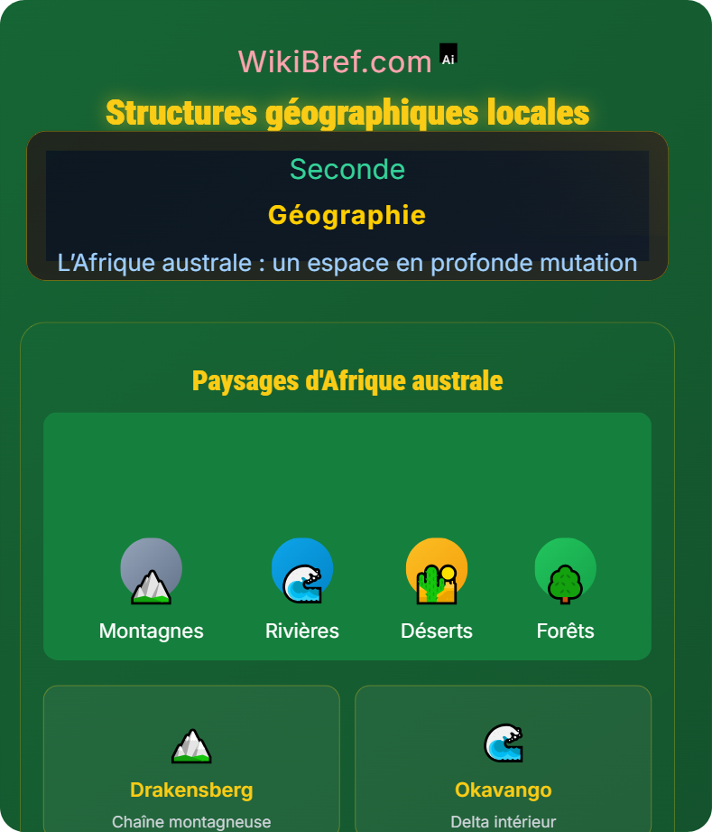 L’aménagement et la valorisation des milieux d’Afrique australe L’Afrique australe : un espace en profonde mutation