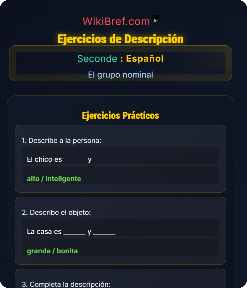 Los adjetivos y comparativos El grupo nominal