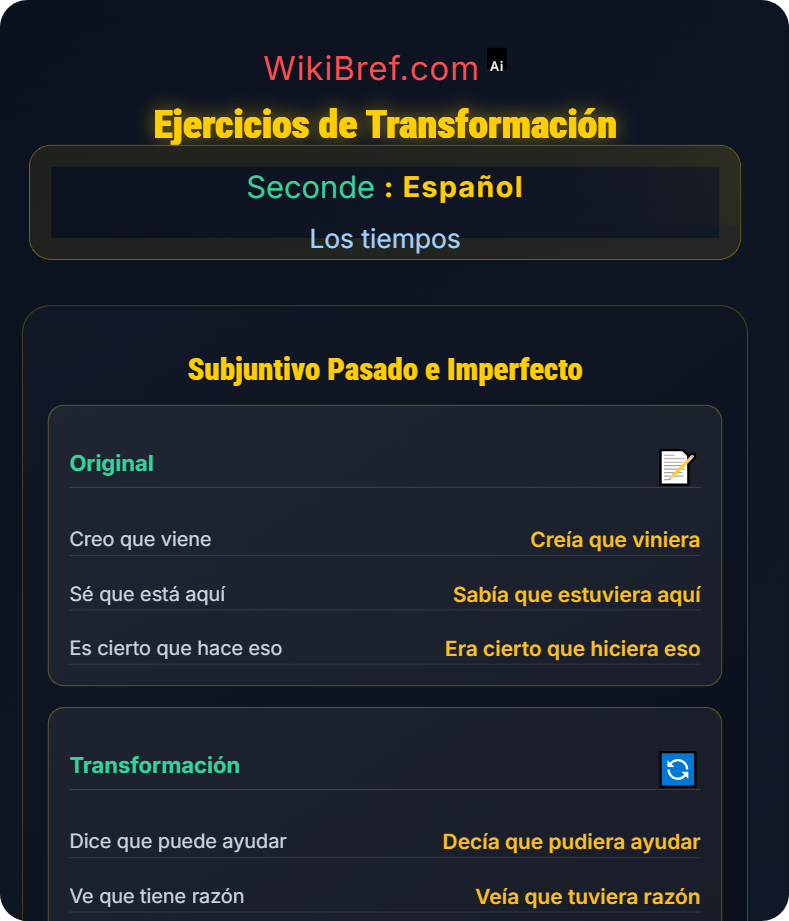 Subjuntivo pasado e imperfecto Los tiempos