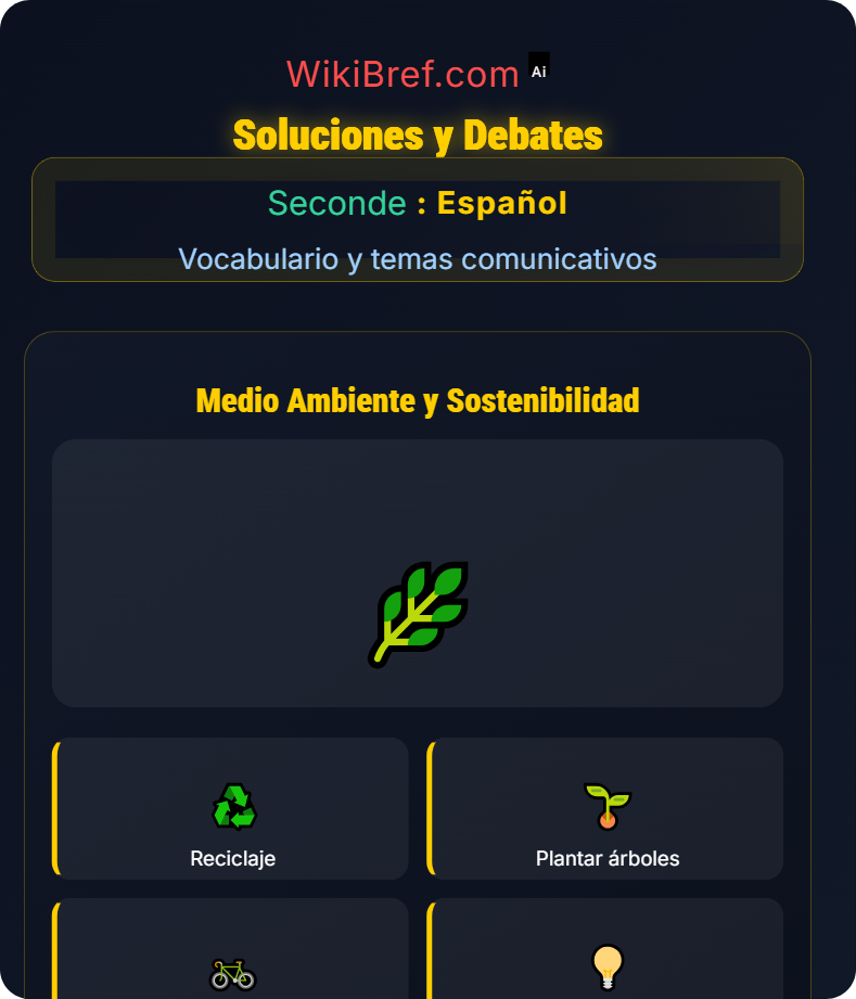 Medio ambiente y sostenibilidad Vocabulario y temas comunicativos