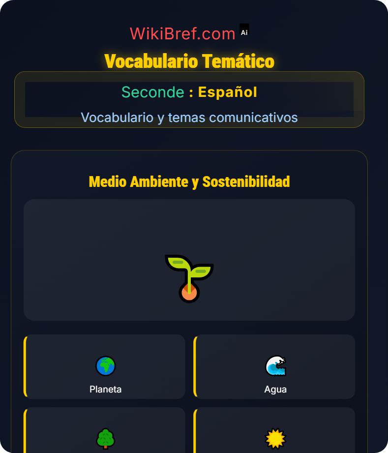 Medio ambiente y sostenibilidad Vocabulario y temas comunicativos