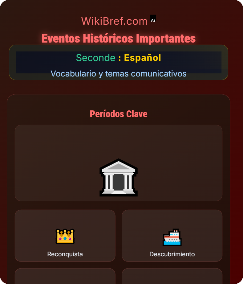 Historia y acontecimientos Vocabulario y temas comunicativos