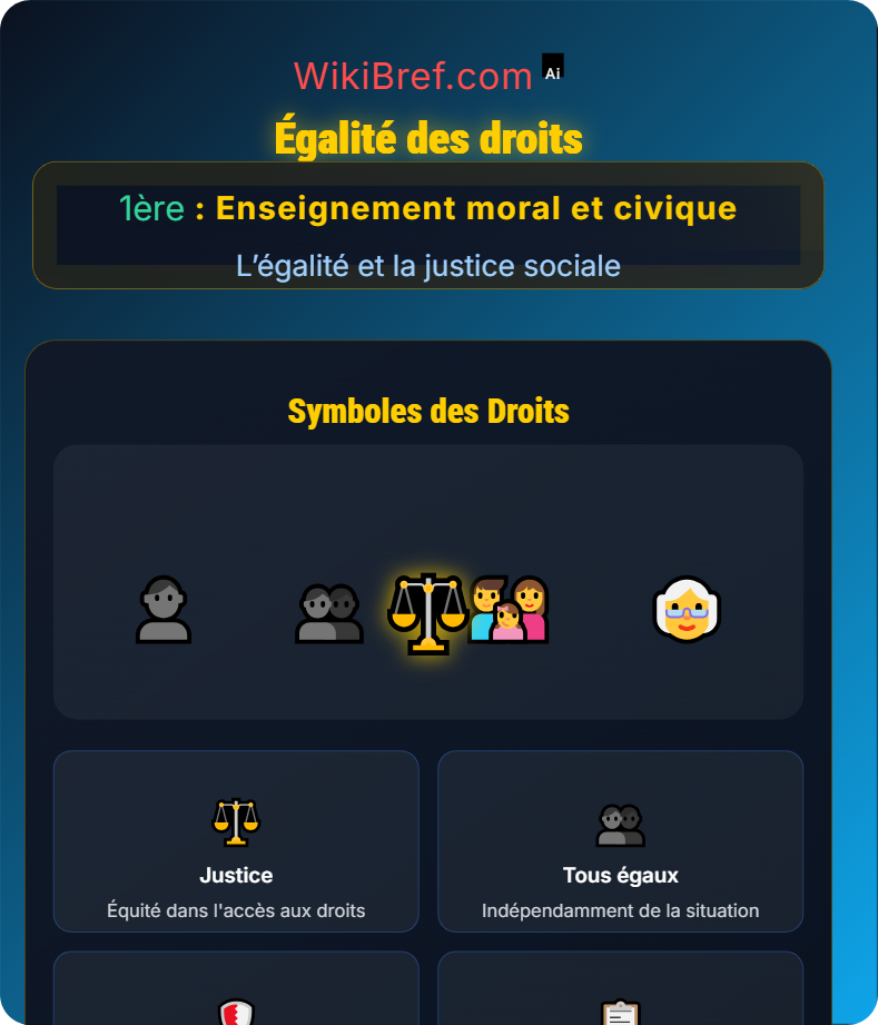 Le principe d’égalité L’égalité et la justice sociale