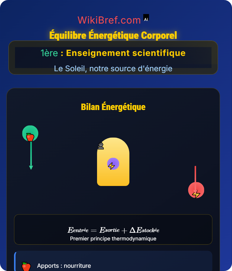 Le bilan thermique du corps humain Le Soleil, notre source d'énergie