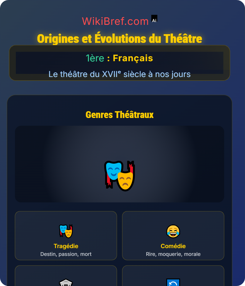 La comédie et la tragédie Le théâtre du XVIIᵉ siècle à nos jours