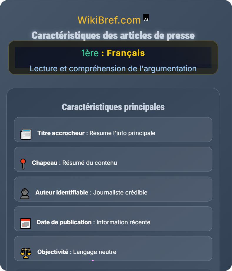 La presse et les médias Lecture et compréhension de l'argumentation