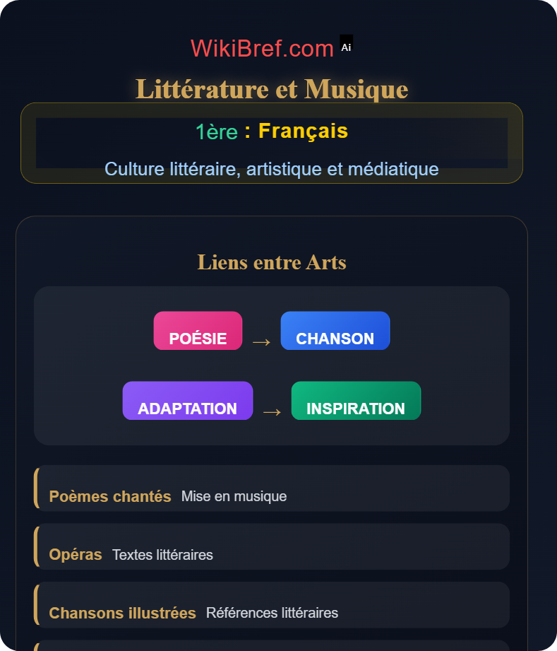 Littérature et arts Culture littéraire, artistique et médiatique