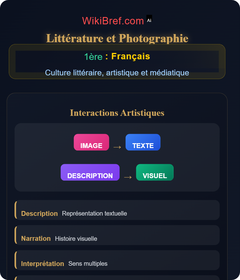 Littérature et arts Culture littéraire, artistique et médiatique