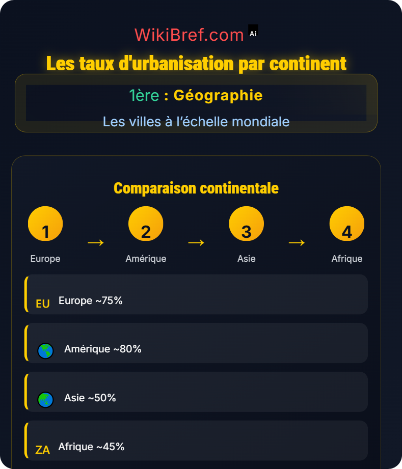 Urbanisation et dynamiques urbaines Les villes à l’échelle mondiale