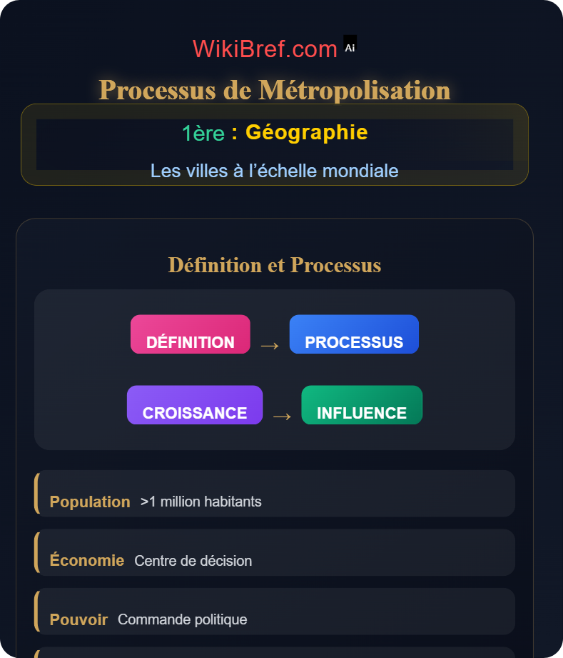 La métropolisation du monde Les villes à l’échelle mondiale