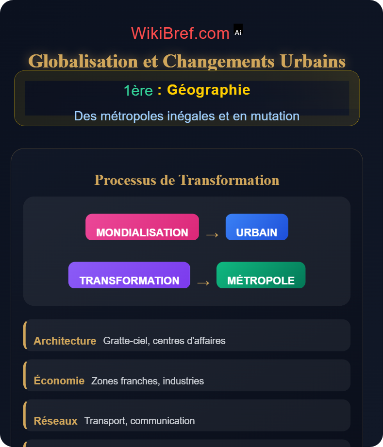 Mutations des espaces métropolitains Des métropoles inégales et en mutation
