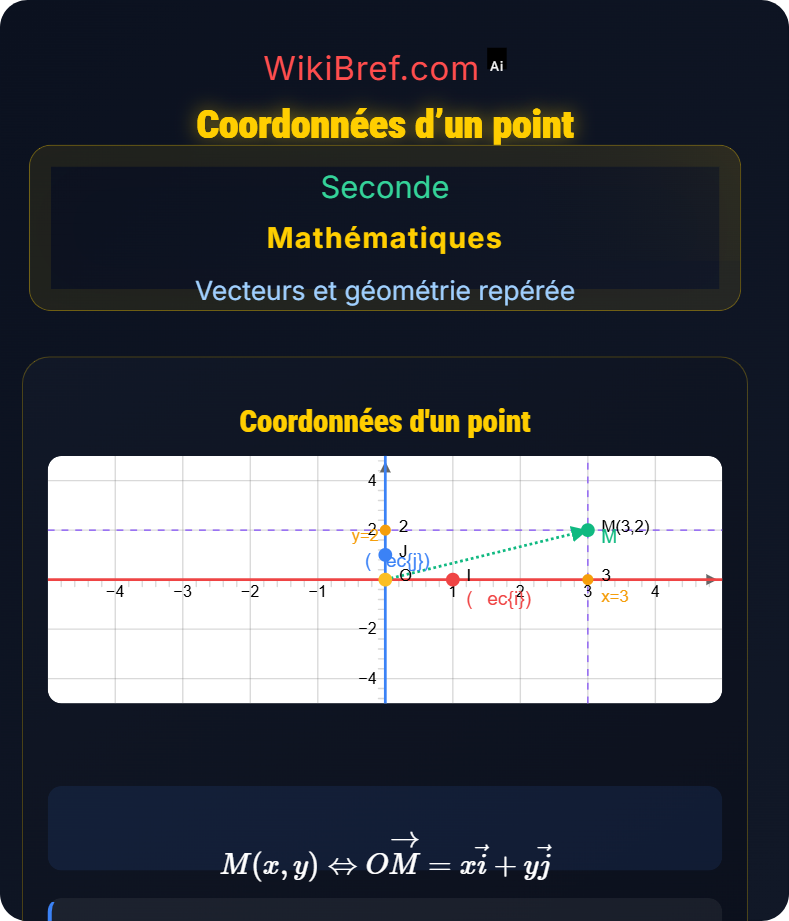 Repère du plan Vecteurs et géométrie repérée