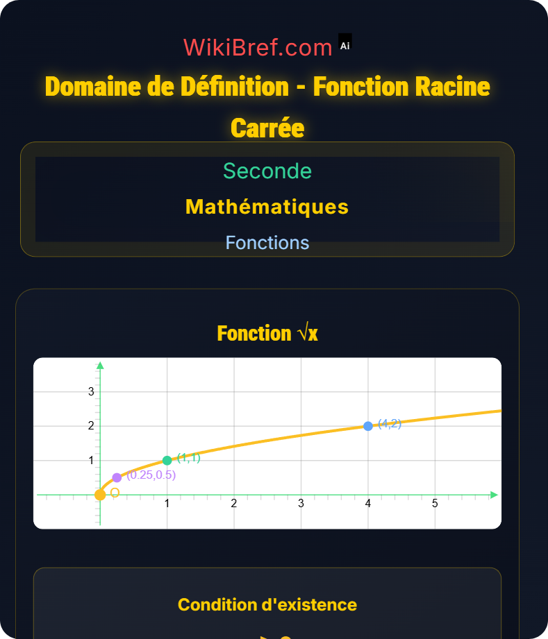 Fonction racine carrée Fonctions