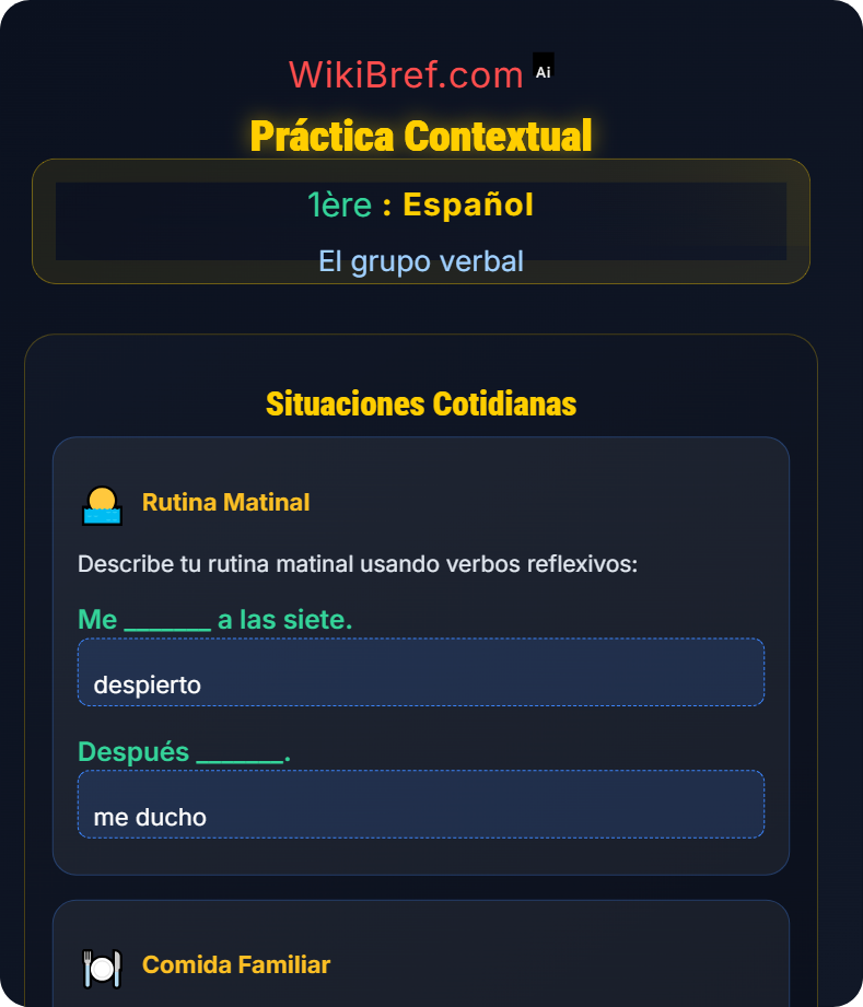 Verbos pronominales y reflexivos El grupo verbal