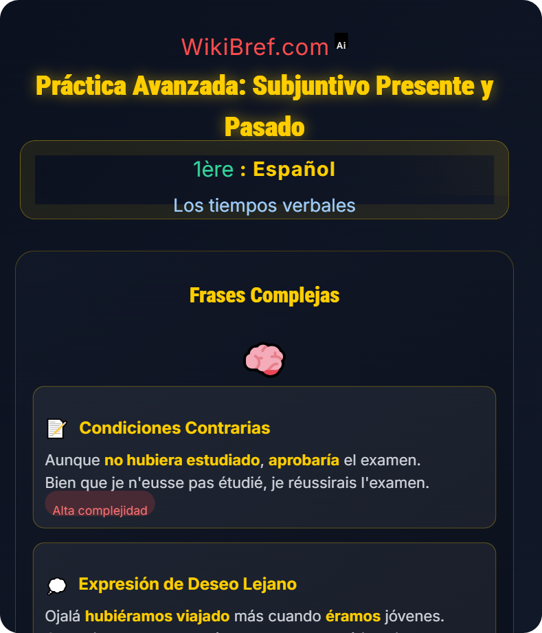 El subjuntivo presente y pasado Los tiempos verbales