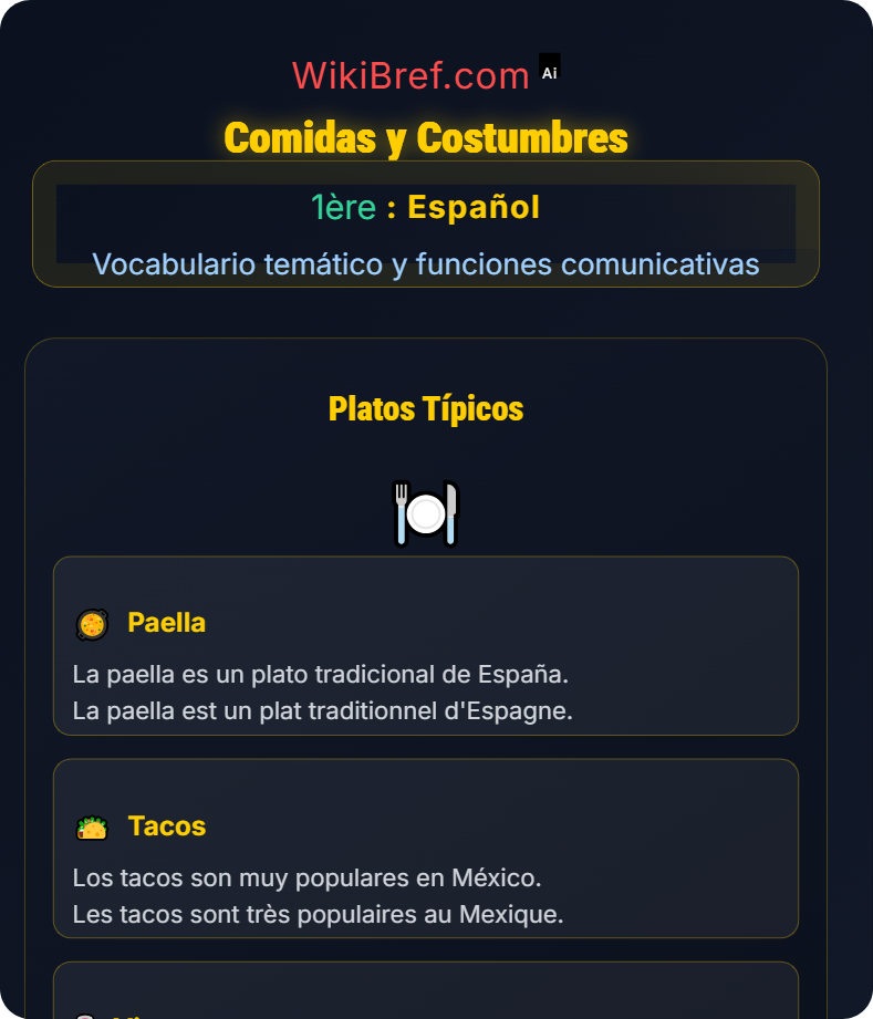 Vida diaria y cultura Vocabulario temático y funciones comunicativas