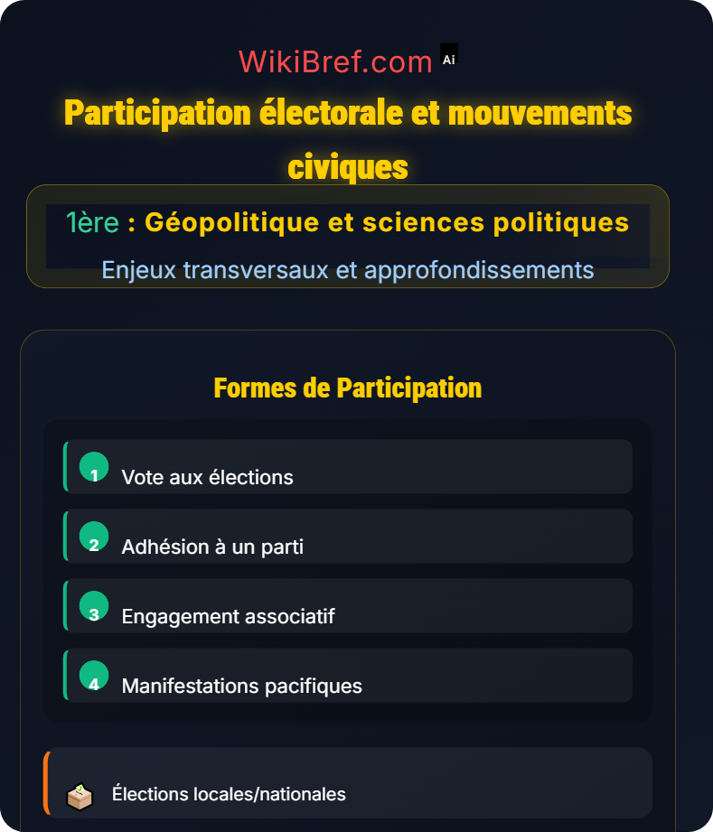 Citoyenneté et participation politique Enjeux transversaux et approfondissements