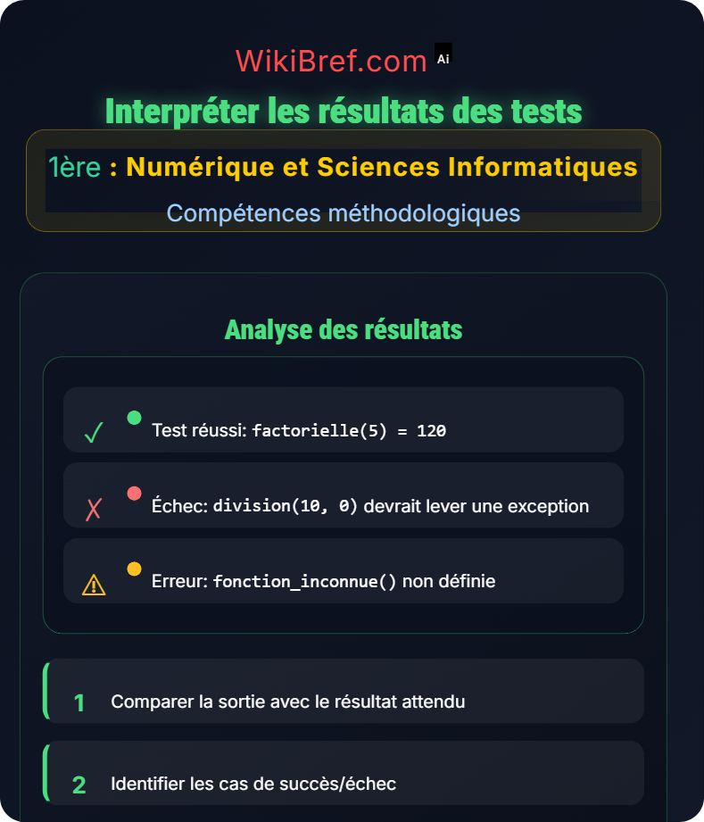 Tests et validation Compétences méthodologiques