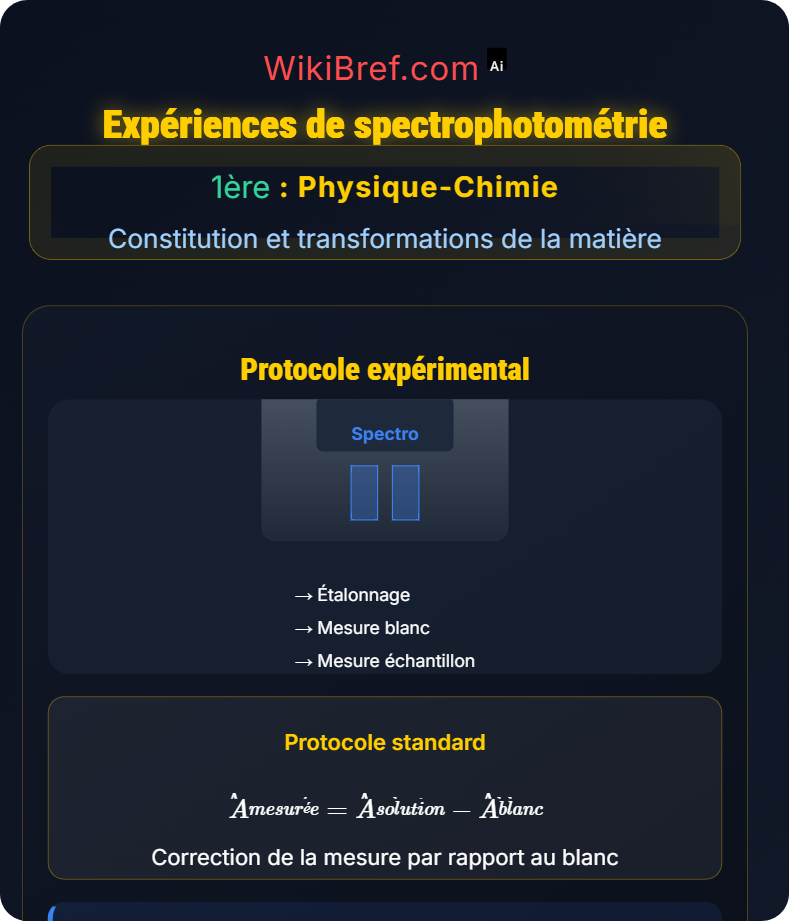 Absorbance et spectres Constitution et transformations de la matière