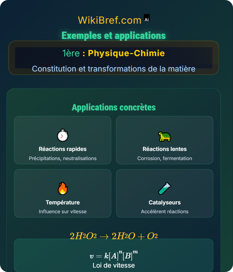 Cinétique et évolution des réactions Constitution et transformations de la matière