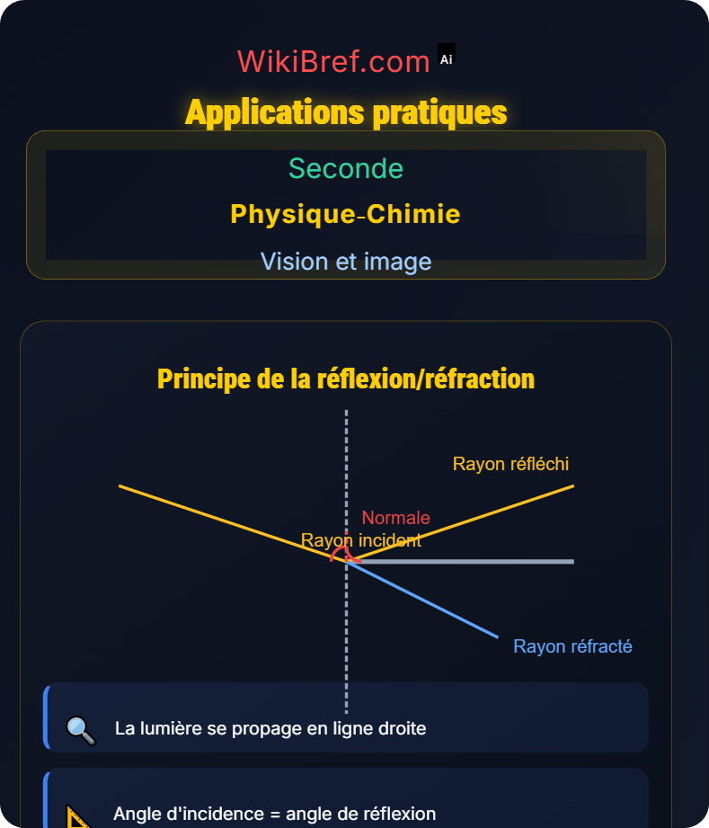 Réflexion et réfraction de la lumière Vision et image