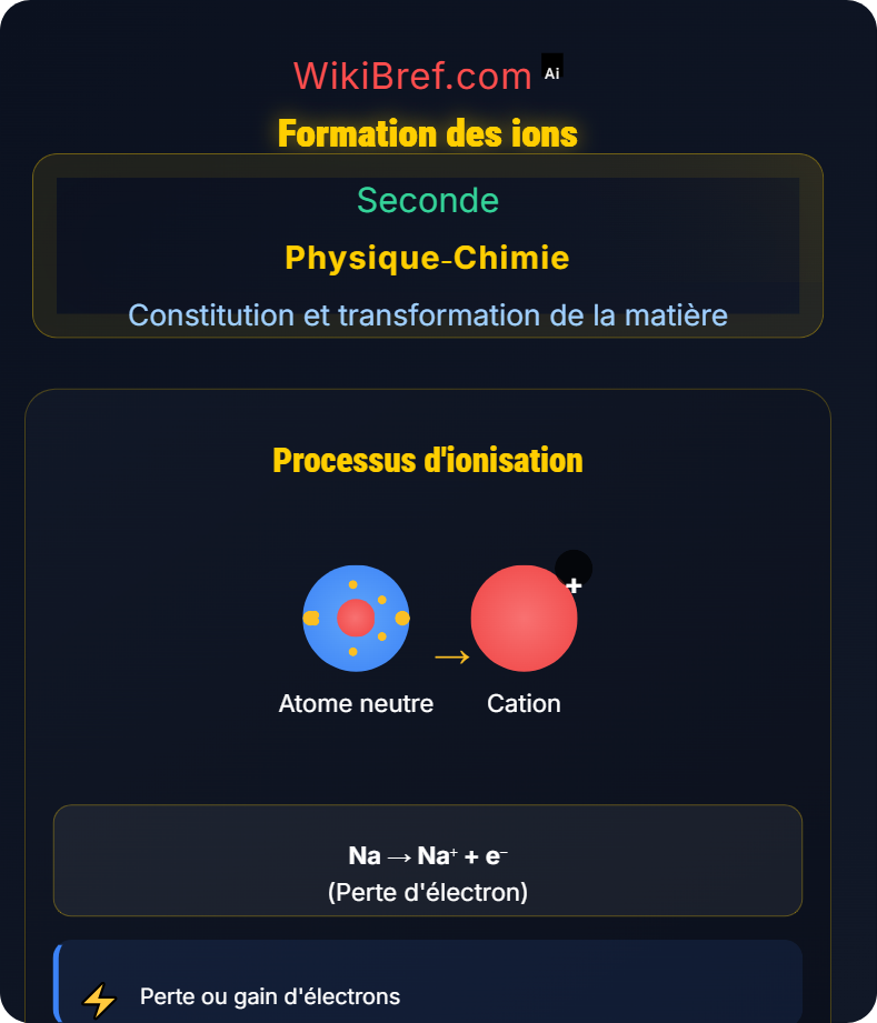 Entités chimiques stables et ions Constitution et transformation de la matière