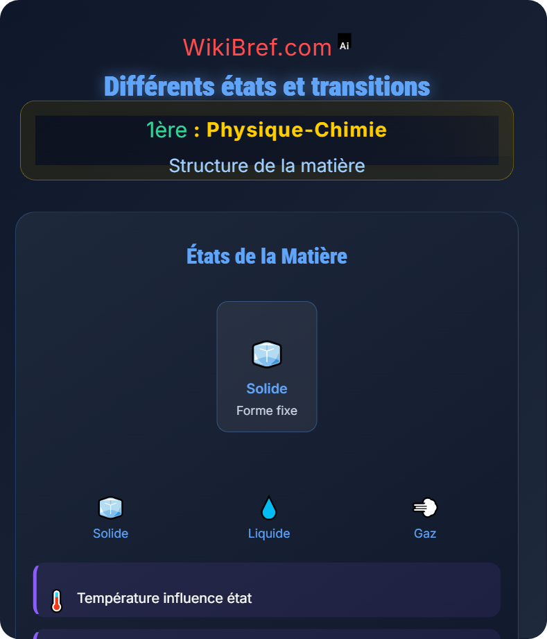 Cohésion et états de la matière Structure de la matière
