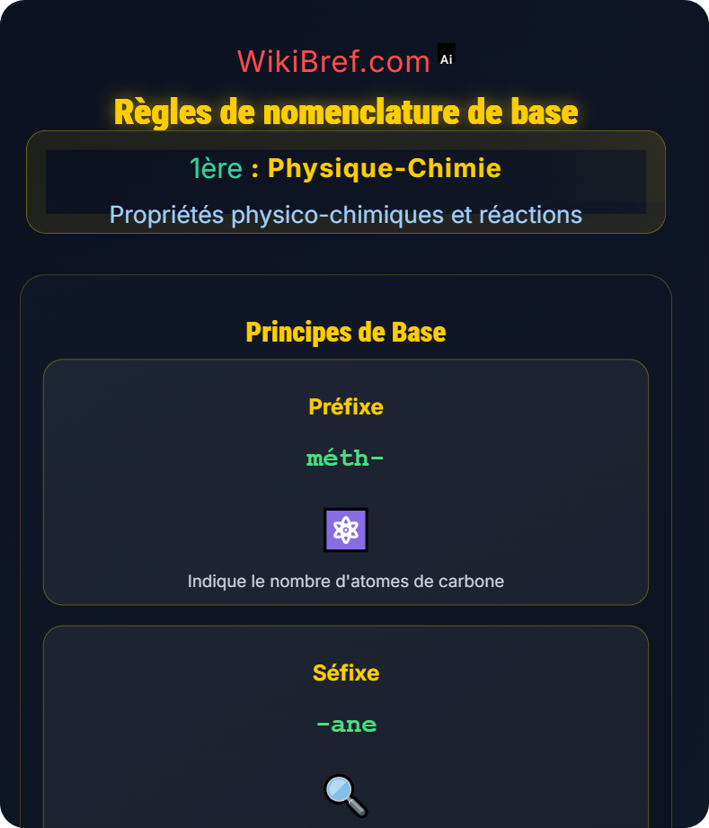 Représentations et nomenclature Propriétés physico-chimiques et réactions