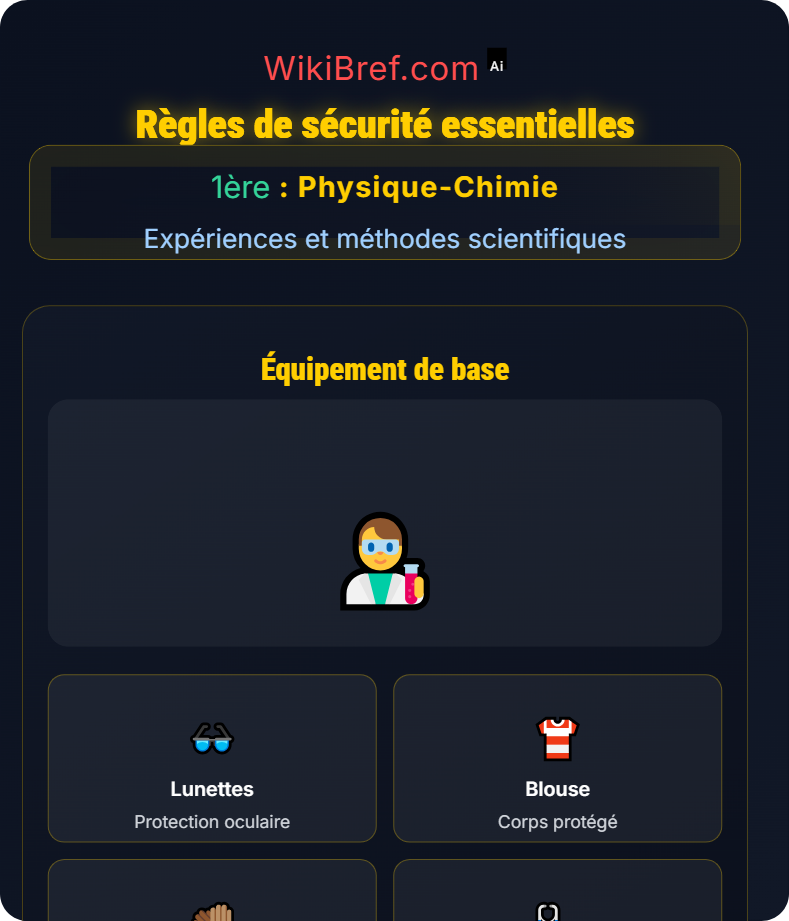 Sécurité en laboratoire Expériences et méthodes scientifiques