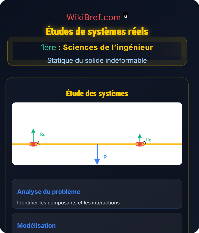 Modélisation des actions mécaniques Statique du solide indéformable