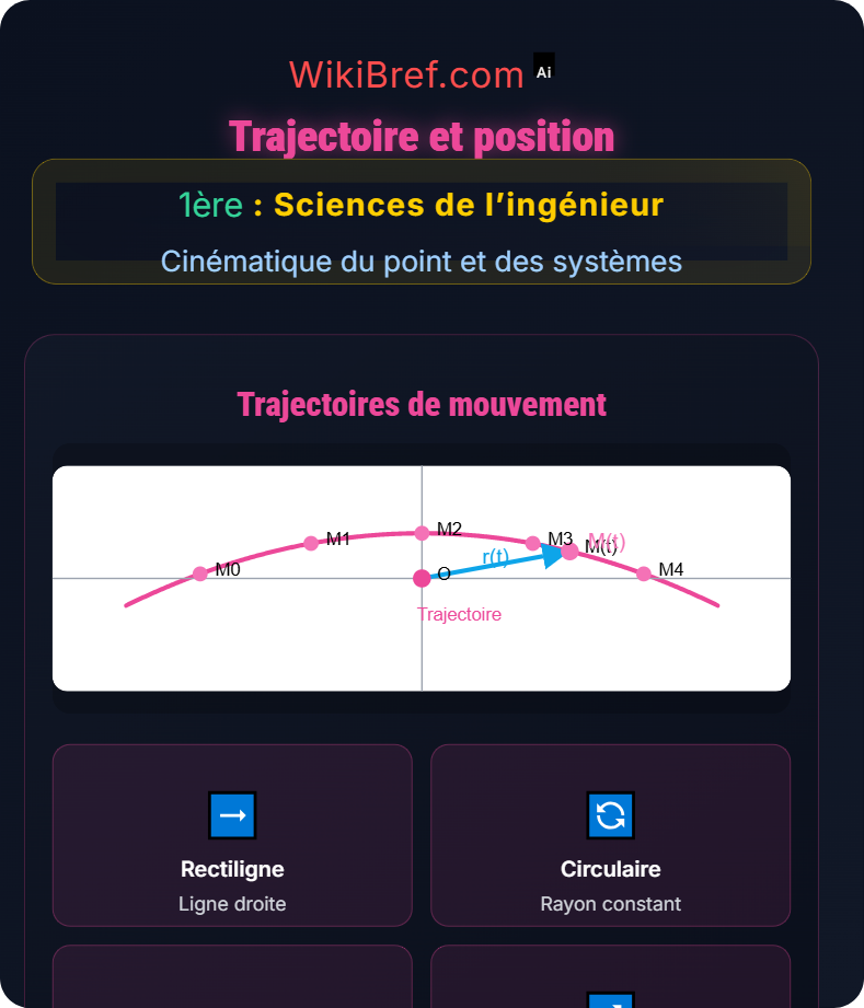 Notions de base de cinématique Cinématique du point et des systèmes