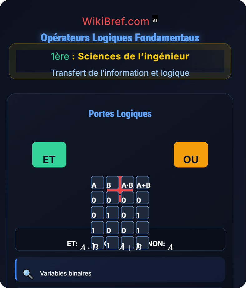 Logique combinatoire Transfert de l’information et logique