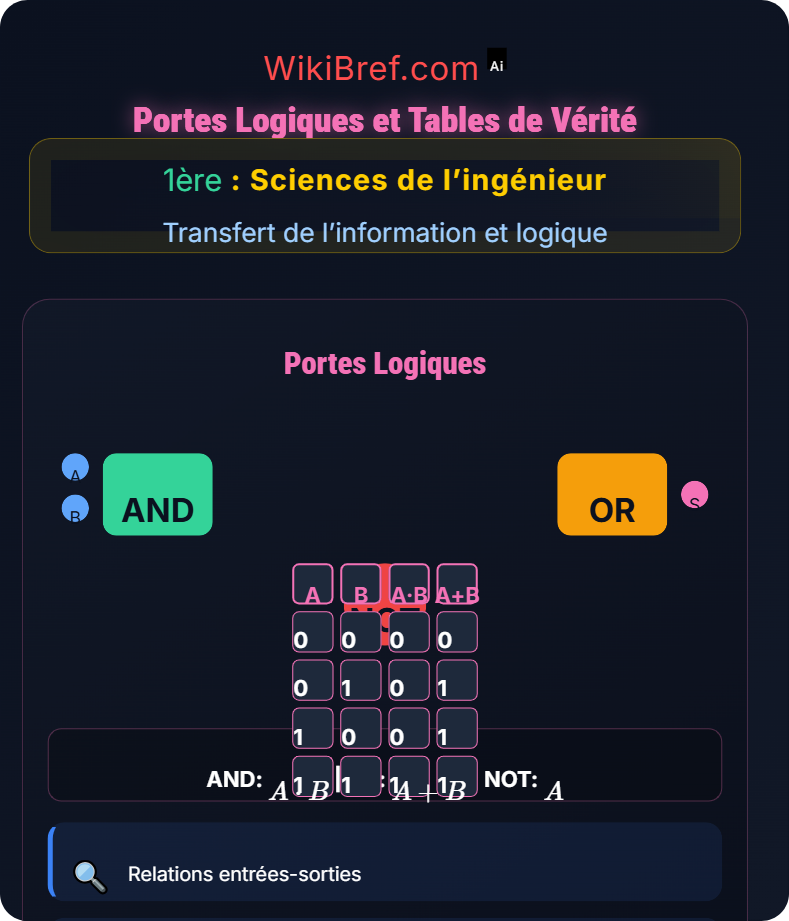 Logique combinatoire Transfert de l’information et logique