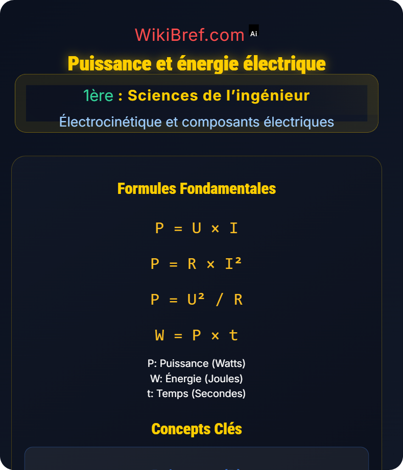 Les circuits électriques Électrocinétique et composants électriques