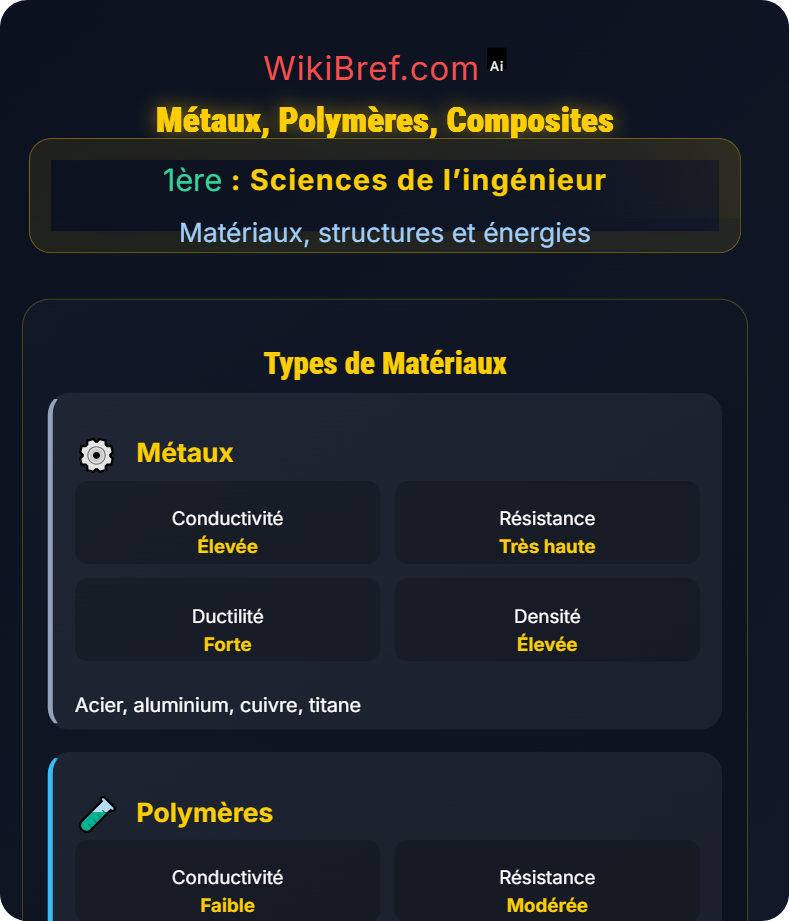 Propriétés des matériaux Matériaux, structures et énergies