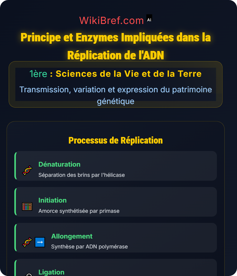 La réplication de l’ADN Transmission, variation et expression du patrimoine génétique