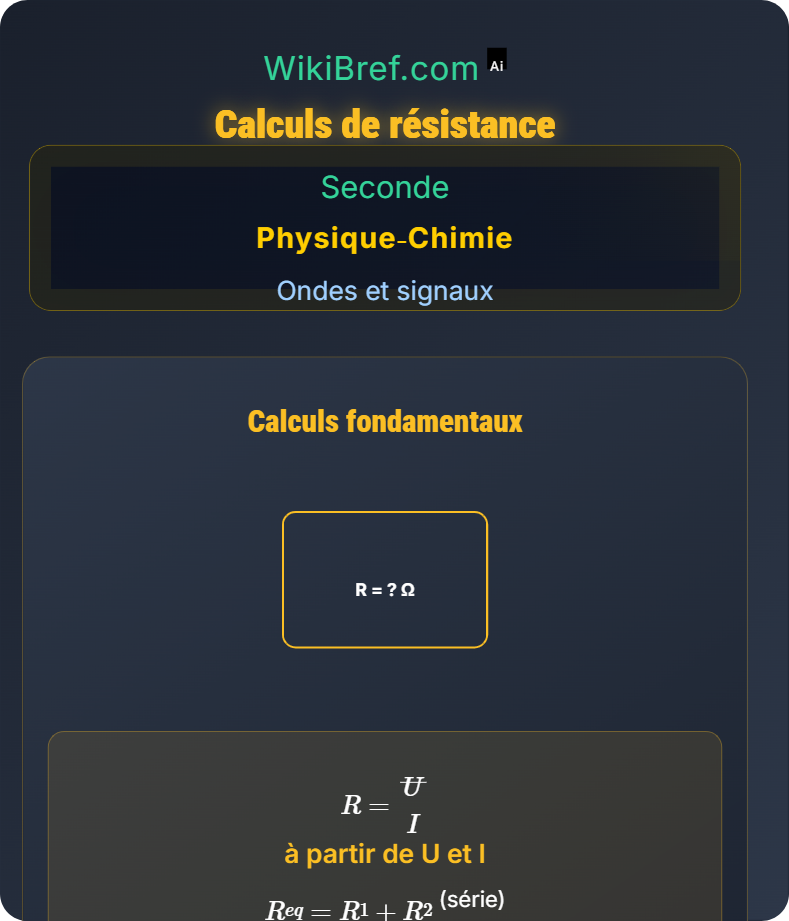 Loi d’Ohm et résistance électrique Ondes et signaux