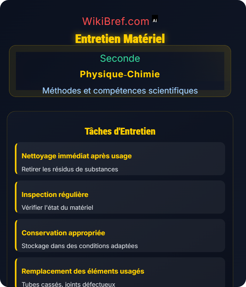 Matériel de laboratoire et sécurité Méthodes et compétences scientifiques
