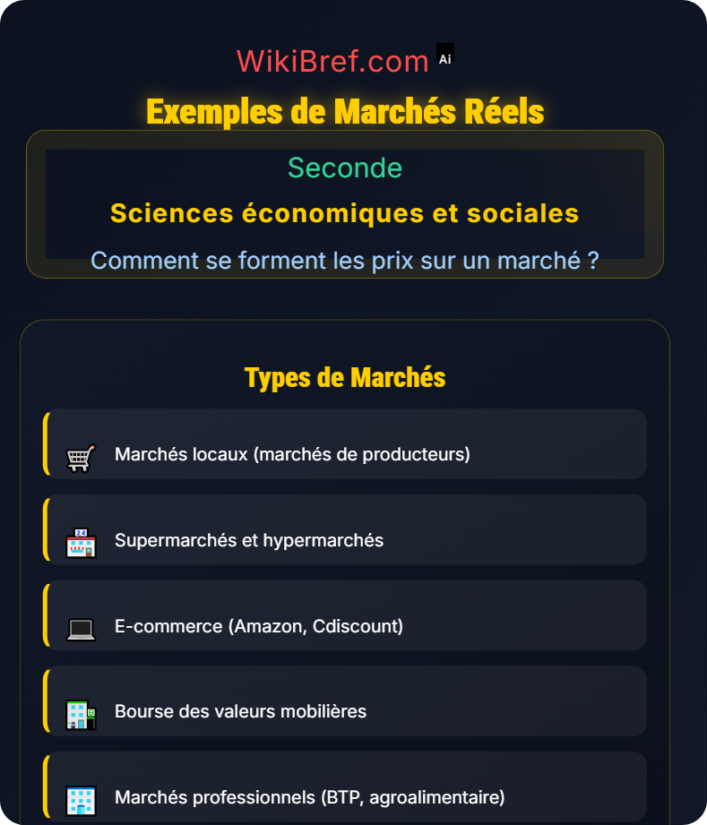 Les différents types de marchés et d’échanges marchands Comment se forment les prix sur un marché ?