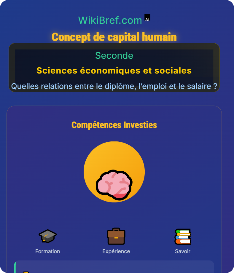 Diplôme et capital humain Quelles relations entre le diplôme, l’emploi et le salaire ?