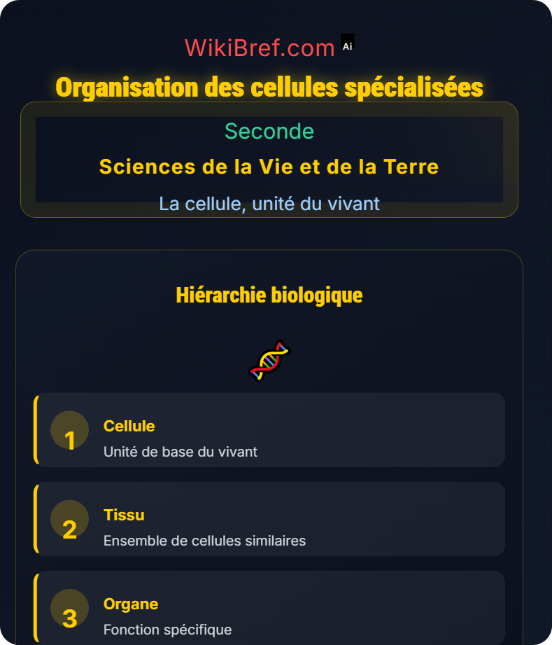 Les êtres vivants pluricellulaires et la spécialisation des cellules La cellule, unité du vivant