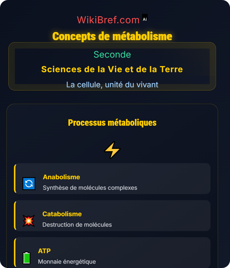 Métabolisme des cellules La cellule, unité du vivant
