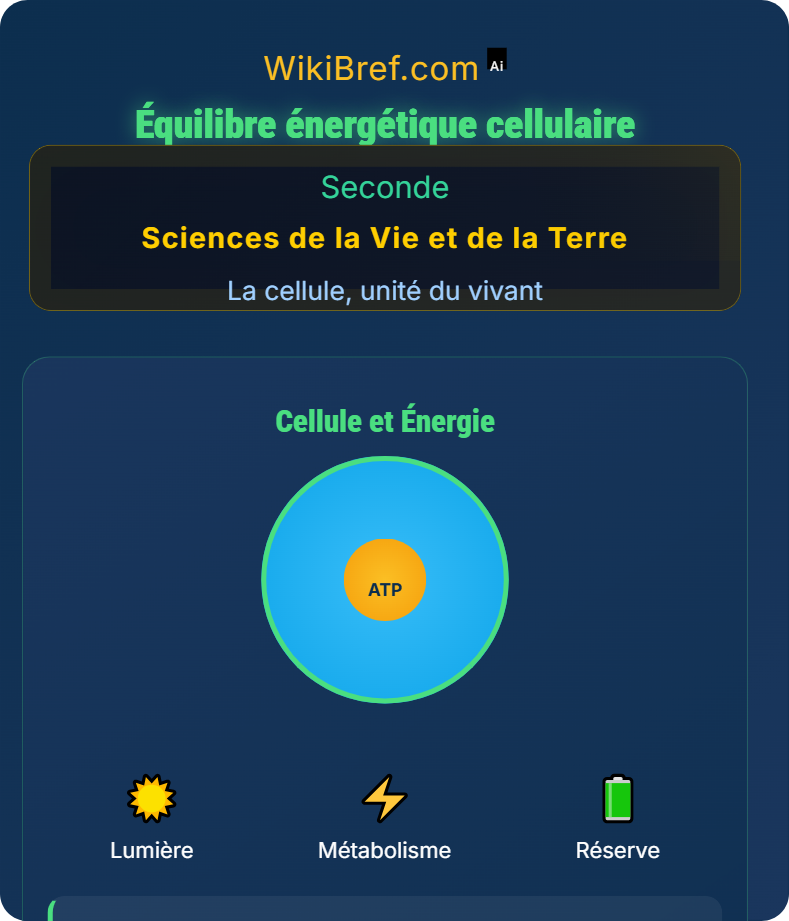 Métabolisme des cellules La cellule, unité du vivant