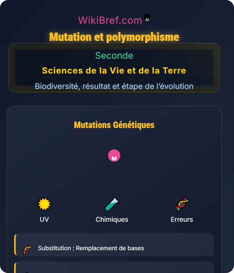 Diversité génétique au sein d’une espèce Biodiversité, résultat et étape de l’évolution