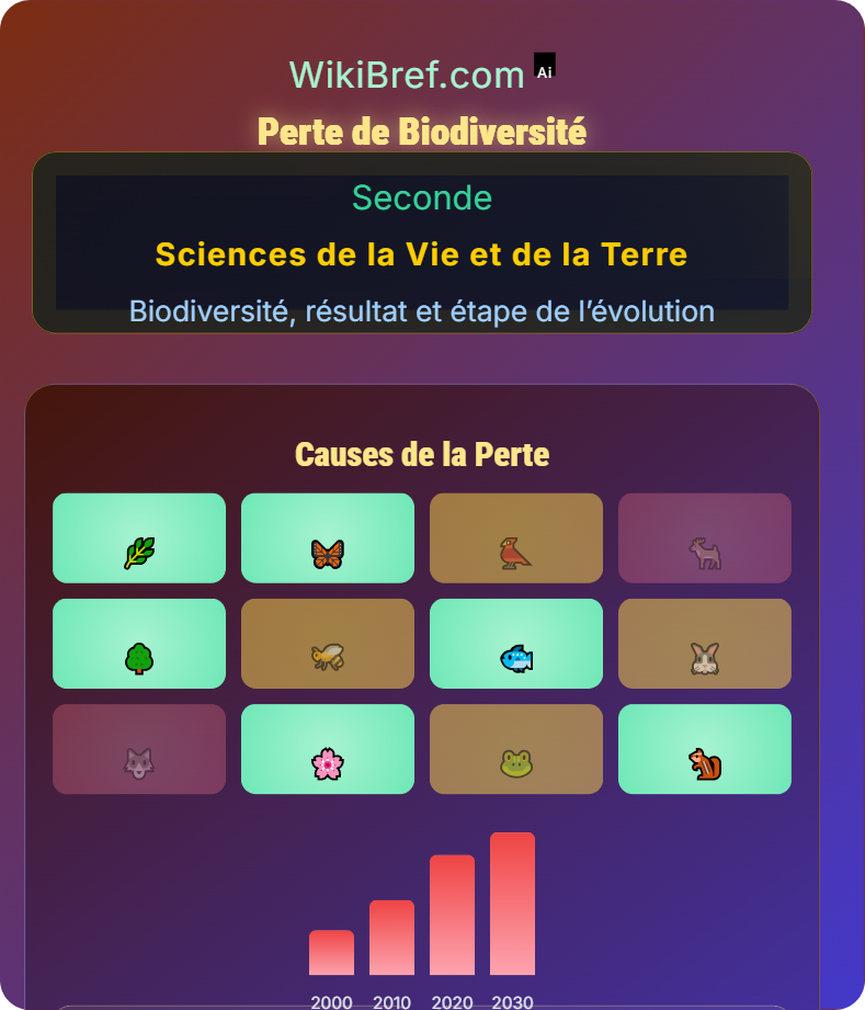 Variation naturelle et impact humain Biodiversité, résultat et étape de l’évolution