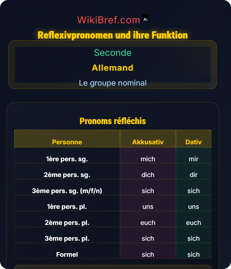 Pronoms personnels et réfléchis Le groupe nominal
